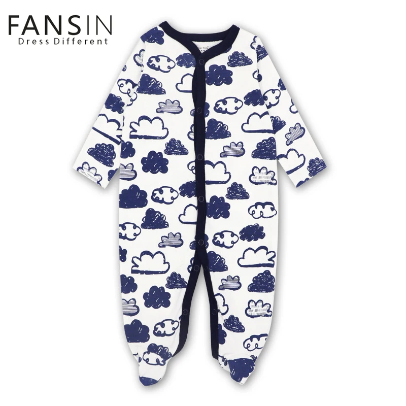 FANSIN Brand Newborn Baby Boy Girl Clothes Long Sleeve Kid Cartoon Clouds Printed Jumpsuit Baby Romper Children Toddler Clothing lovely baby boy girl toddler newborn kid solid comfy romper soft jumpsuitth002