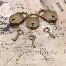 Viejo Estilo Antiguo de la Vendimia Mini Archaize Candados Clave Cerradura Con llave (Lote De 3)