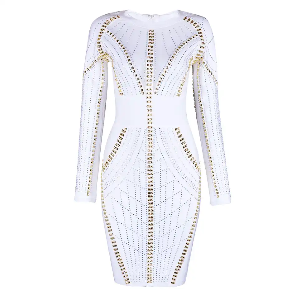 stud embellished bodycon dress