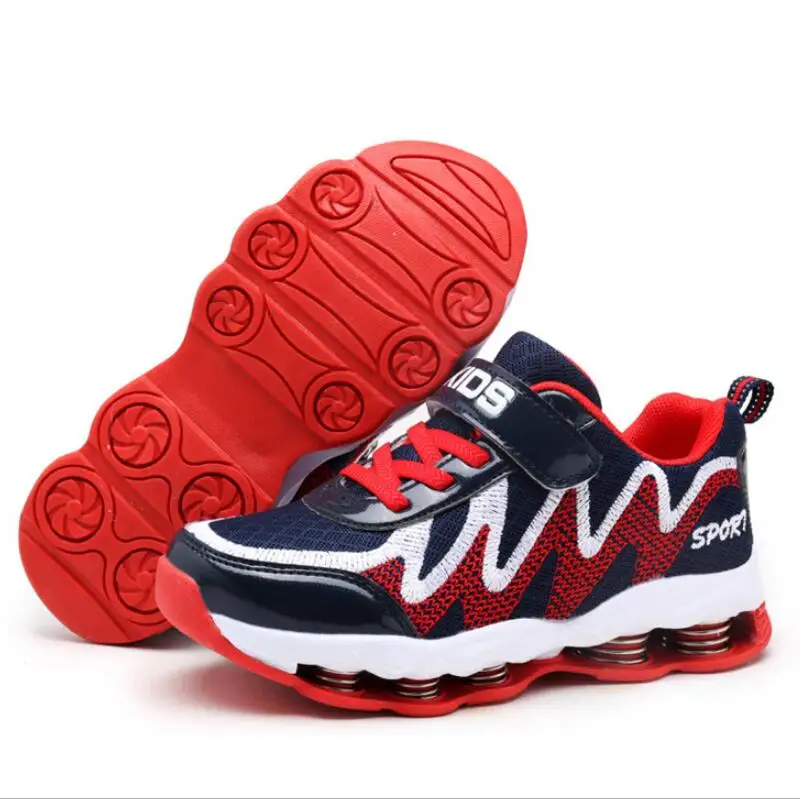 SKHEK الأطفال أحذية الاطفال أحذية رياضية الربيع الخريف تنفس الفتيات الفتيان الرياضة شقة حذاء كاجوال أزياء الاطفال تشغيل شبكة حذاء رياضة