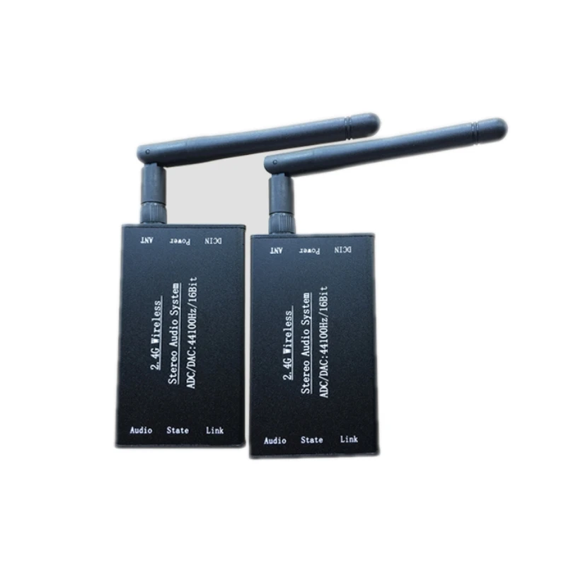 

DC 5V 2.4G ISM HIFI Wireless Stereo Audio Transmitter Receiver 16Bit 44KSPS 5Mbps long distance Transmission Adapter