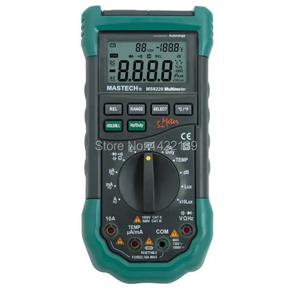 

Mastech 5in1 Multimeter Lux Sound Level Humidity MS8229