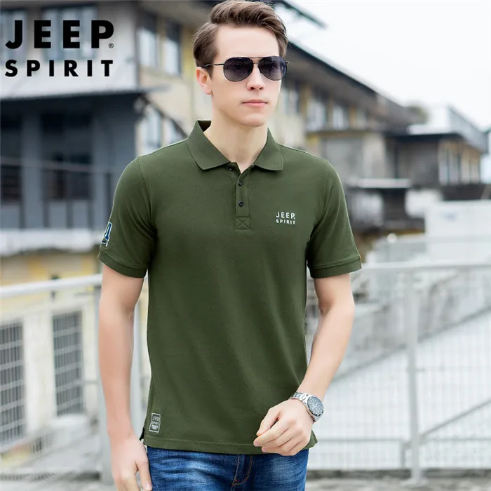 JEEP SPIRIT Polo рубашка мужская летняя рубашка дышащая хлопковая Мужская поло однотонные поло de marca Повседневная Свободная Мужская рубашка поло m-xxxl