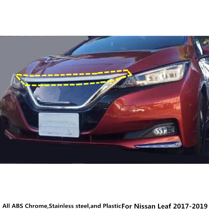 Горячая для Nissan Leaf 1 шт. автомобильное декоративное покрытие ABS Хром передний двигатель машина решетка Накладка на капот крышка отделка лампы
