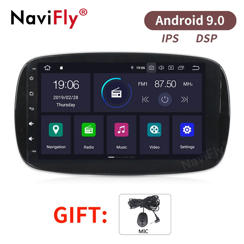NaviFly 9 &quotips полный сенсорный DSP Android 0 автомобильный Радио плеер gps для Mercedes Benz SMART