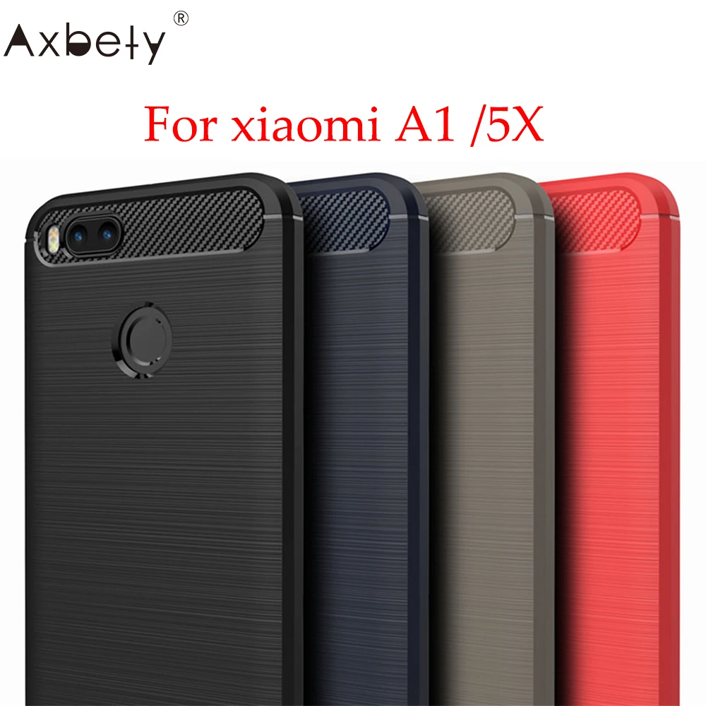 

AXBETY Coque For xiaomi A1 Mi A1 Case Fashion Carbon Fiber Ultra Slim silicon Cases For xiomi Mi A1 Cover For xiaomi MI 5x case