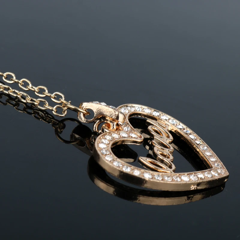 Dongsheng отряд самоубийц ожерелье подвеска в форме сердца с кристаллами ювелирные изделия Харли Квинн, Джокер золотое ожерелье с буквами подарки на день Святого Валентина