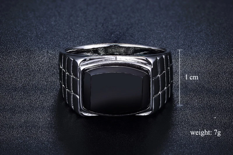 Iutopian Бренд Новое поступление; Европейская классическая кольцо с черным камнем большой Размеры нам Размеры от 7 до 12 лет для Для мужчин 1# C6122