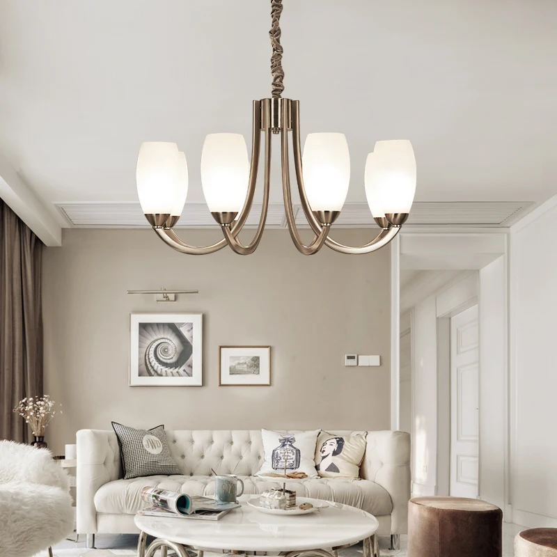 White Acrylic Modern Chandelier Lights For Living Room Bedroom Remote Lampswell