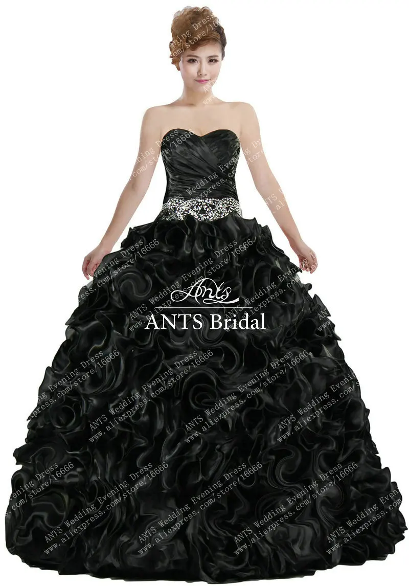 Expensive Luxury Prom Dress Black Ruffle Organza Full Length Formal FB331in Prom Dresses from