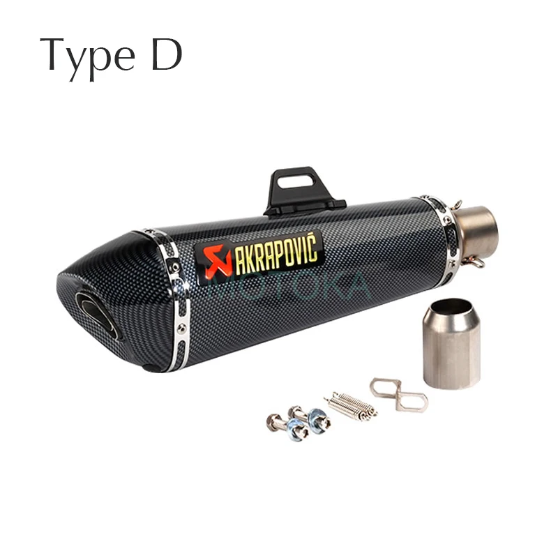 Láser 470mm Universal de la motocicleta Akrapovic silenciador de Escape TMAX530 TMAX500 Punta de fibra de carbono Hexagonal 51mm sistema de Escape amortiguador
