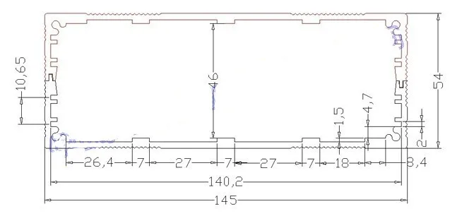 10 шт./лот алюминиевые корпуса КОРПУСА экструзионные 54*145*80 мм|enclosure aluminium|enclosure