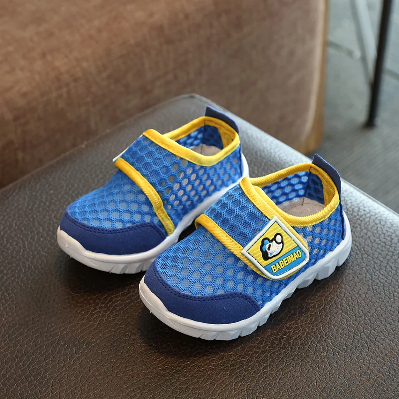 

2018 New Summer children breathable sports shoes non-slip soft bottom boys and girls mesh shoes casual Hook & Loop Running Shoes