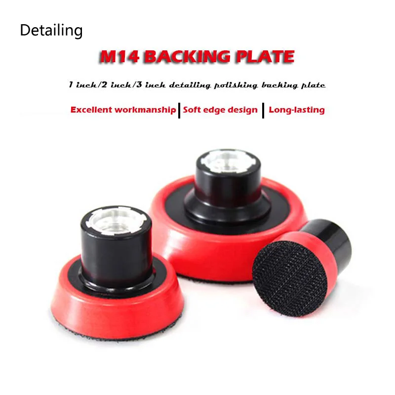 

DETAILING Professional Backing Pad Thread M14 Red Backing Plate Car Polisher Backing Pad with Hook&Loop 3sizes one pack