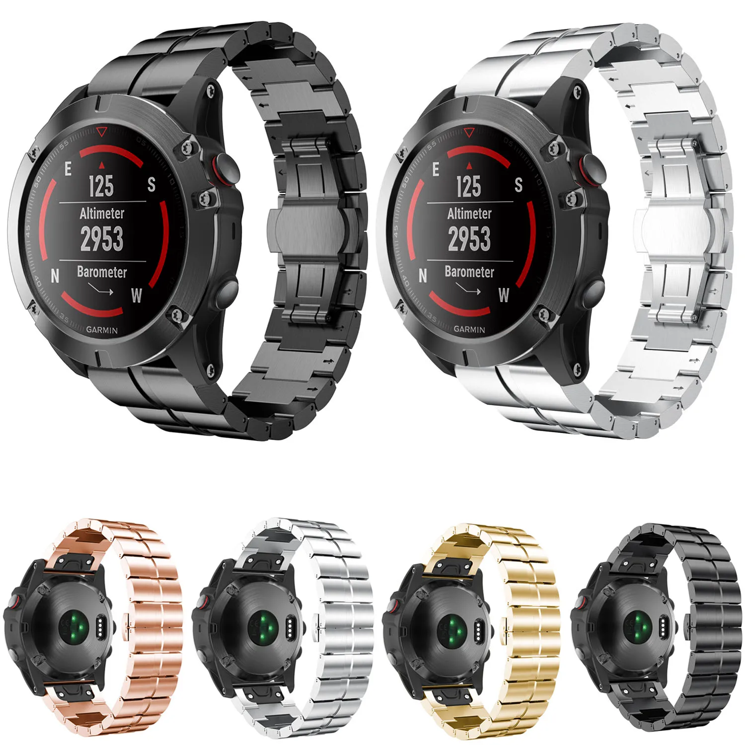 Ремешок из нержавеющей стали для наручных часов Garmin Fenix 3/Fenix 3 HR/Fenix 5X|Ремешки