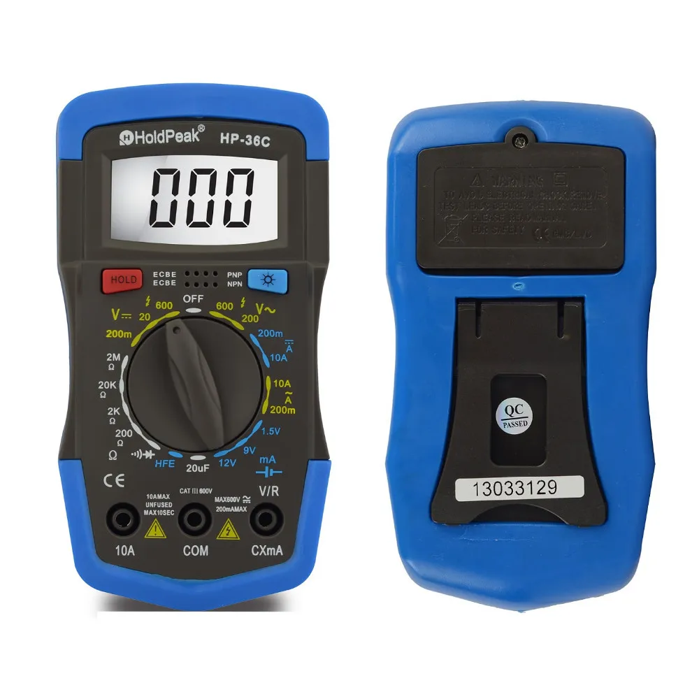 

Mini Multimeter HoldPeak HP-36C AD/DC Manual Range Digital Multimeter Meter/ Portable Digital Multimeter