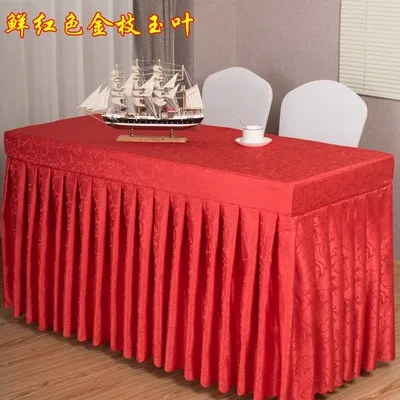 Conference room table set tablecloth tablecloth, fabric tablecloth, exhibition sign in long table table skirt table cover table