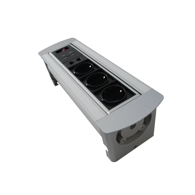 Soquete com ue 2021 de Alta Qualidade Multifuncional Mesa Elétrica - Desktop Manual Lançando Rotação Eua Plug And Switch Usb - Image 3