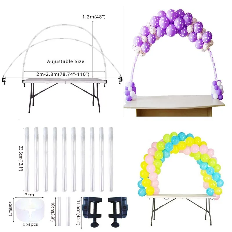 

Balloons Holder Column Stand Balloon Arch Kit Plastic with Frame Base Pole and Ballons Clips for Birthday Wedding Event Party