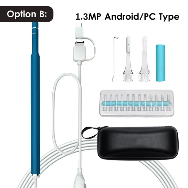 1.3MP Wifi медицинский USB 720P HD визуальный ушной эндоскоп Отоскоп ложка камера бороскоп Android ПК IOS планшет Iphone ушной инструмент - Цвет: 1.3MP for Android PC