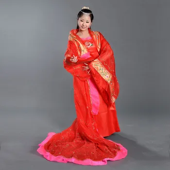 

2018 New Chinese Ancient Clothing Female Costume Tang Suit Hanfu Datang Train Clothes Fairy Costume Princess Costume