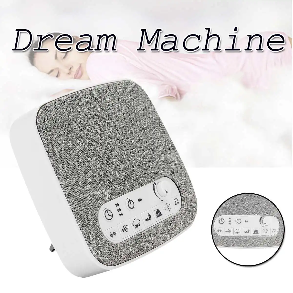 

Baby Sleeping Monitor Sleep White Noise Machine Soothers Sound Record Voice Sensor with 7 Soothing Sound Auto off Timer