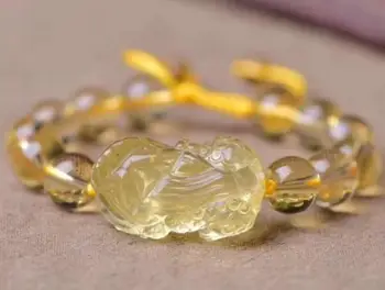 

Natural citrine brave troops bracelet handmade weave adjustment lucky citrine brave troops men and women bracelet cb2798#