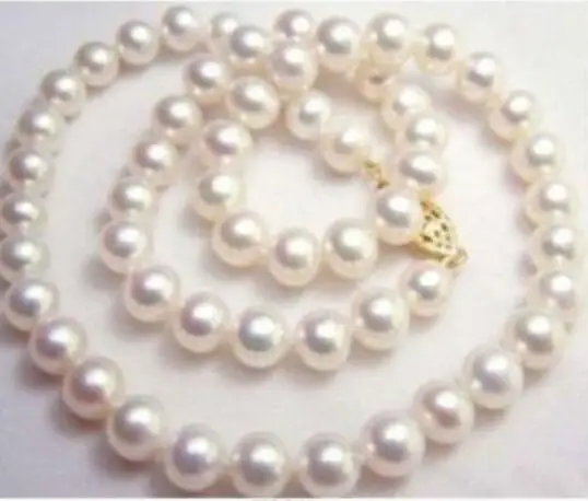 

NEW 9-10MM NATURAL WHITE SOUTH SEA AAA+ PEARL NECKLACE 18INCH