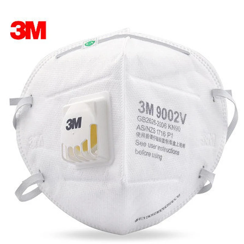 25 шт 3M 9002V Анти Пыль PM 2,5 маска против гриппа дыхательный клапан нетканый тканевый складной фильтр Маска для взрослых KN90 защитные маски