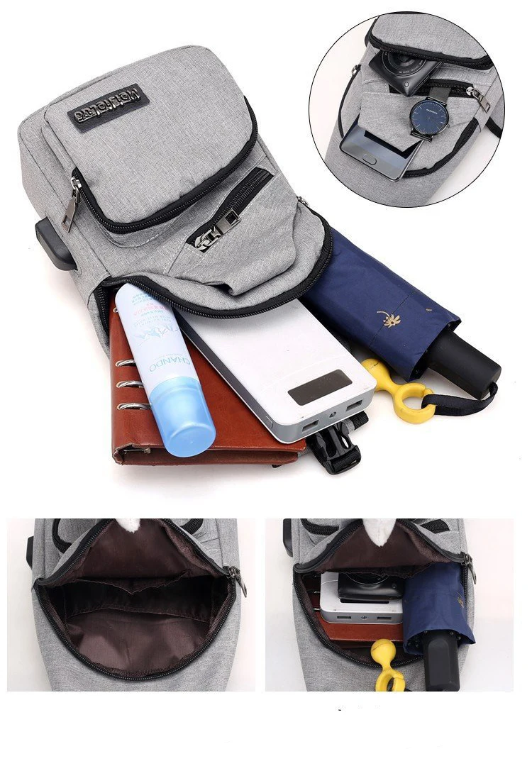 Сумка через плечо, USB подзарядка, нагрудная сумка, высокое качество, сумка через плечо, Новое поступление, USB дизайн, Большая вместительная нагрудная сумка, мужская сумка через плечо