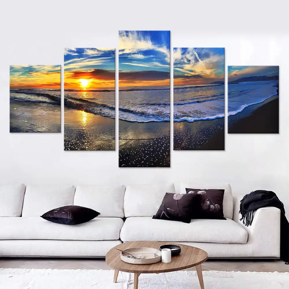 Download Playa de la puesta del sol arte de la pared HD