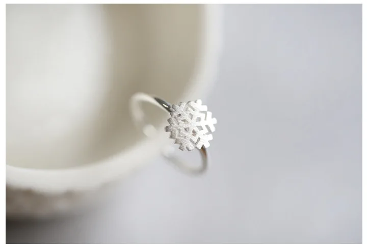 Новое поступление 925 Серебряная Снежинка кольца для женщин Регулируемый размер кольца модные свадебные украшения