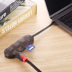 Складной портативный C-type многопортовый концентратор USB 3,0 HDMI SD TF кардридер Адаптер конвертера OTG ype c концентратор док-станция