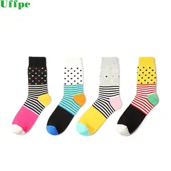 5 пара Happy Для мужчин носки картина маслом чесаный Хлопковые фирменные носки Harajuku Для мужчин носки красочные платья Knit Crew Long Смешные Носки