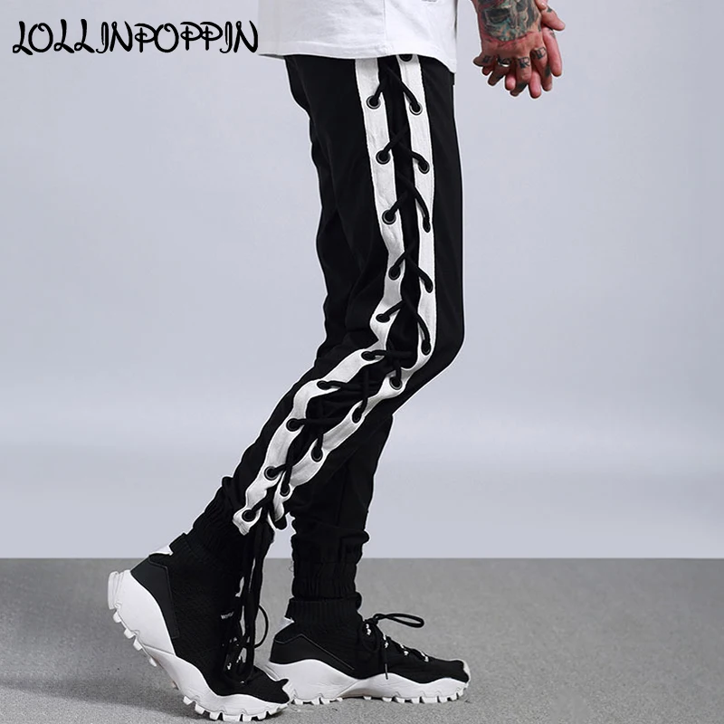 panelled track pants with elasticated drawstring waist