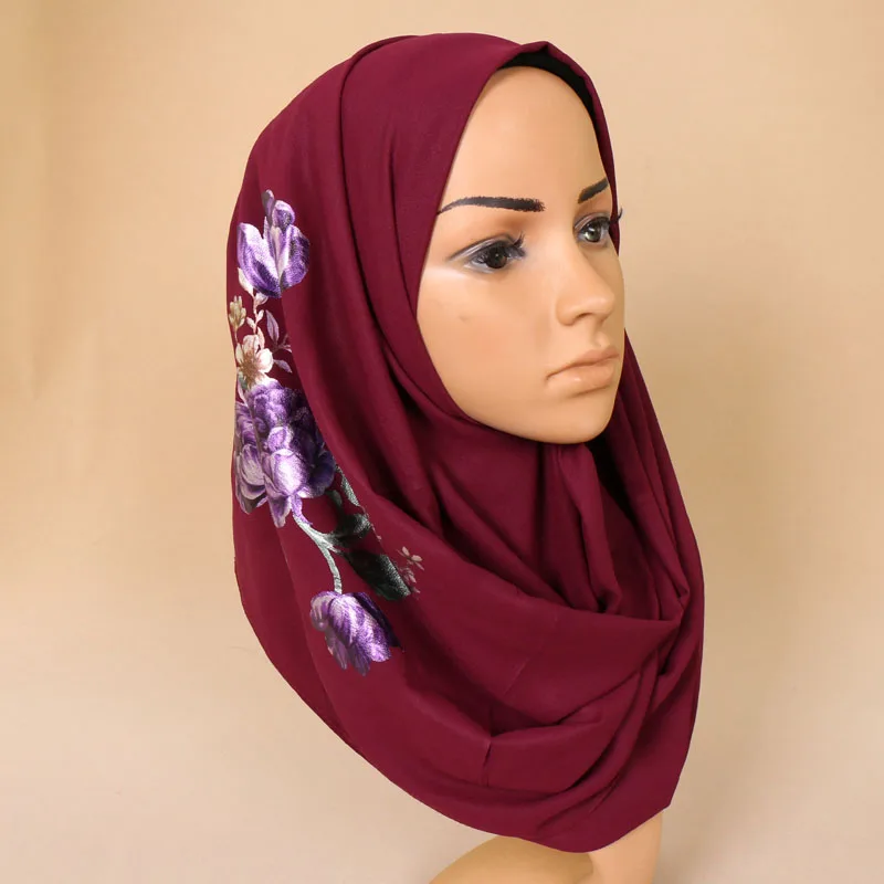LMLAVEN с цветочным принтом плотная пузырь шифон платок для женщин хиджаб бандана новый дизайн шарф Мусульманский обёрточная бумага головной