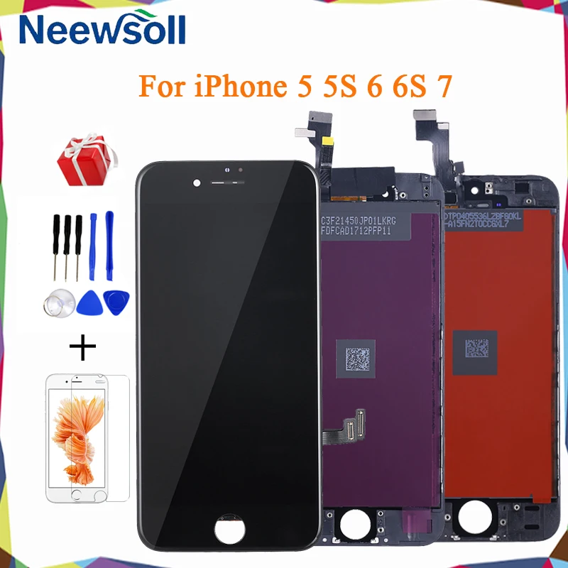 

AAA Quality LCD For iPhone 6 6S 7 Display Touch Screen With Digitizer 4.7 Inch Assembly Replacement For iphone 5 5S LCD Display