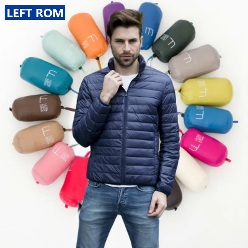  2019 Men's Boutique Duck Feather Fashion Stand Collar Thin and Light Leisure Down Jacket / Male Lar