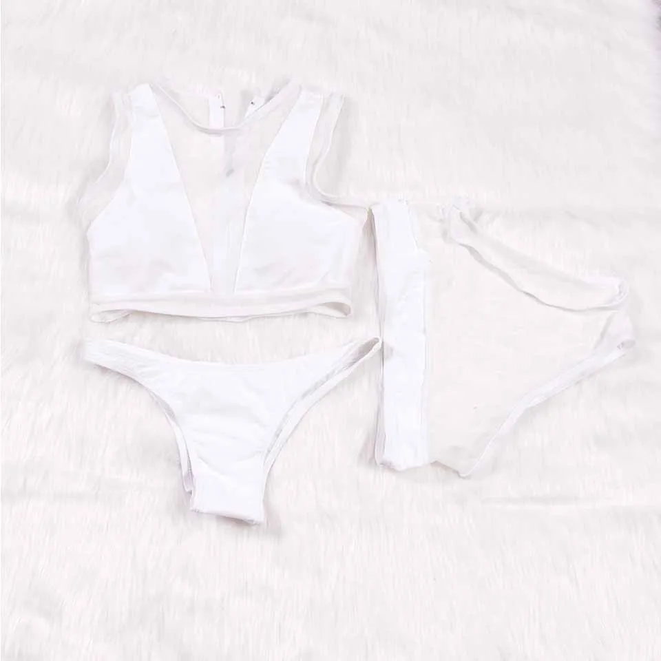 

BISEAFAIRY 2019 Three Pieces Swimwear New Sexy Push Up Bikini Set Brazilian Women Swimsuit Bandeau Sports Top Beach Bathing Suit