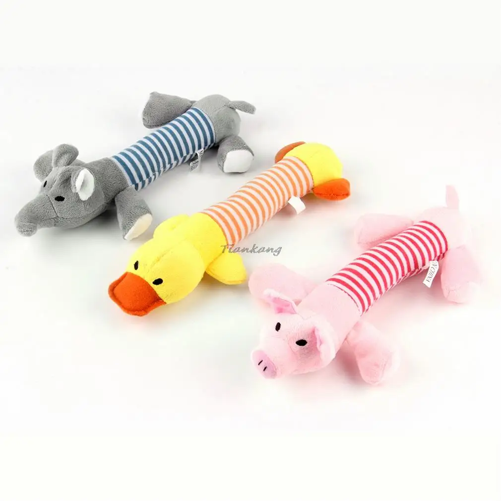 Новые Домашние милые игрушки для собак жевательная игрушка-пищалка для щенков скрипучий плюшевый звук утка свинья и слон игрушки 3 вида конструкций по всему миру