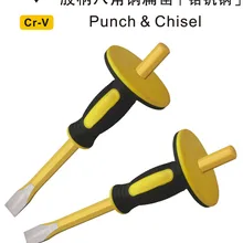 BESTIR Тайвань инструмент CR-V сталь HRC53-60 резиновая ручка восьмиугольная сталь удар и долото 22x16x250 мм/22x16x300 мм/26x18x350 мм