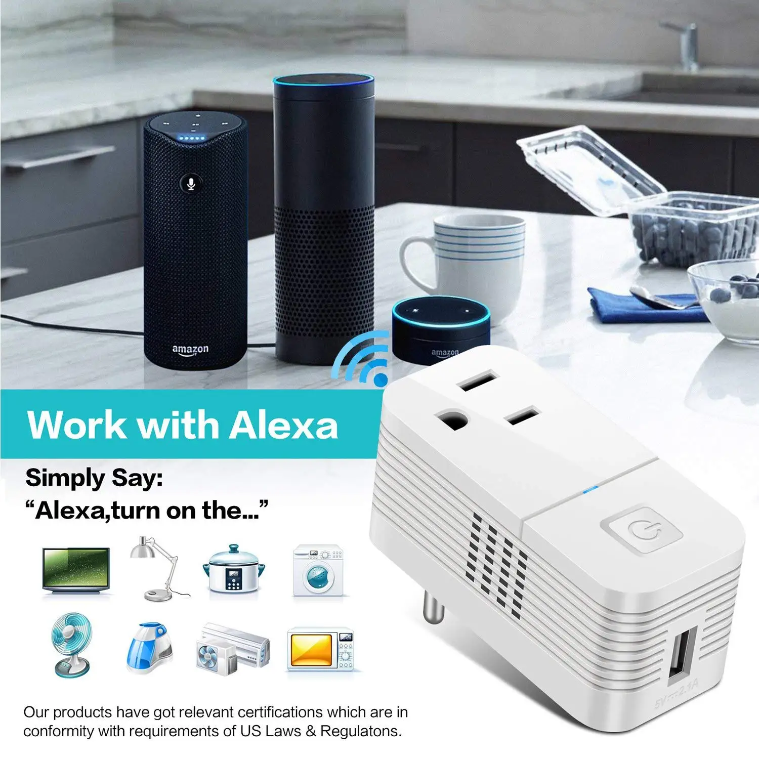 Smart Plug Wireless Mini Plugs Outlet USB Charging Wifi Socket