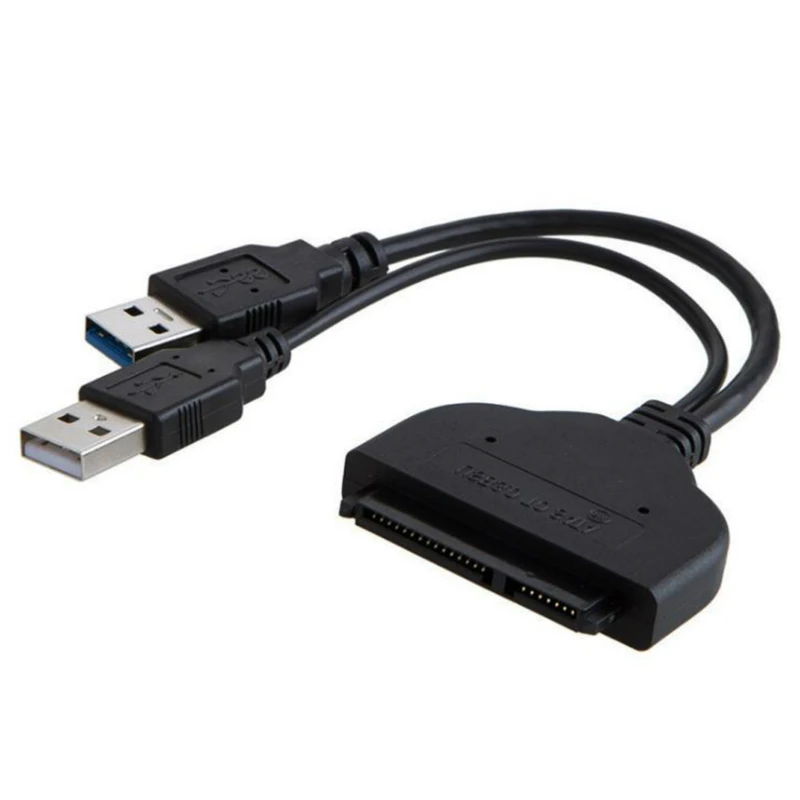 Кабель адаптер SATA к USB 3 0 с двойным 22pin адаптером Внешнее питание для 2 5 дюймового