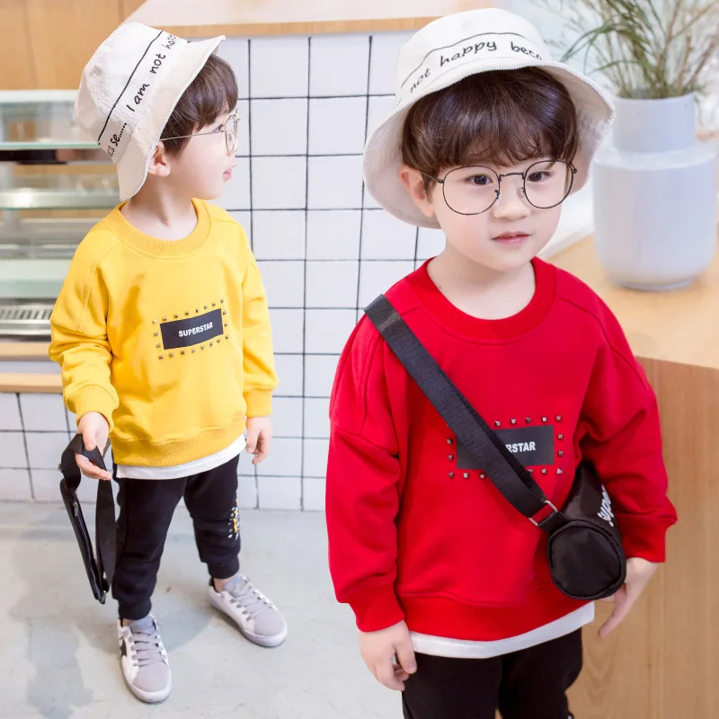2018 Spring Autumn New Fashion Boys Long Sleeved Pullover Cotton Casual Shirts Trousers Clothings Suits Popular Tidal |