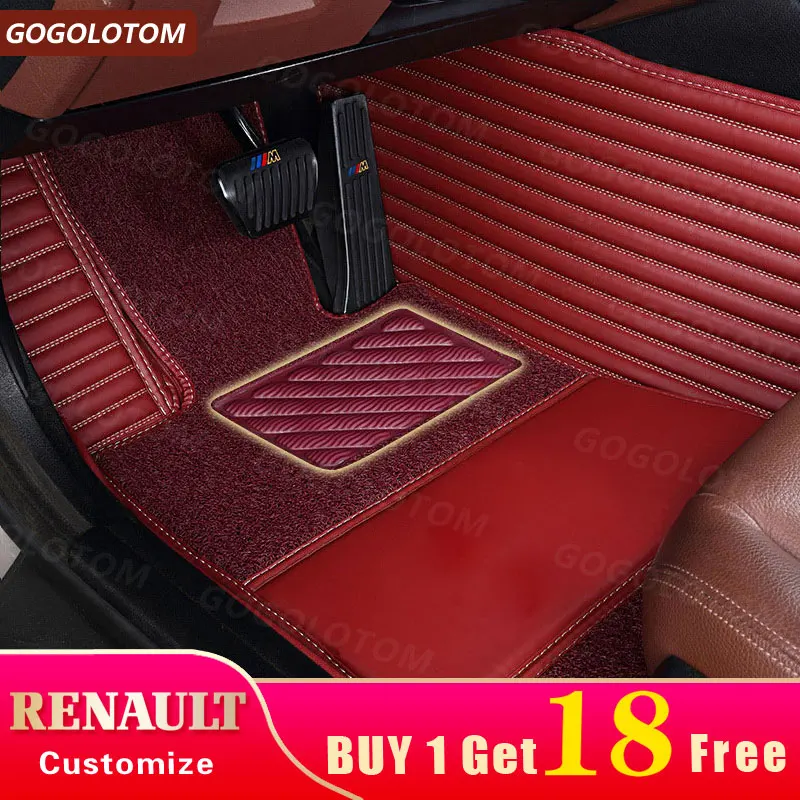 Custom Car Floor Mats Renault Fluence Kadjar Captur Scenic 3 Laguna 3 Logan Sandero Duster