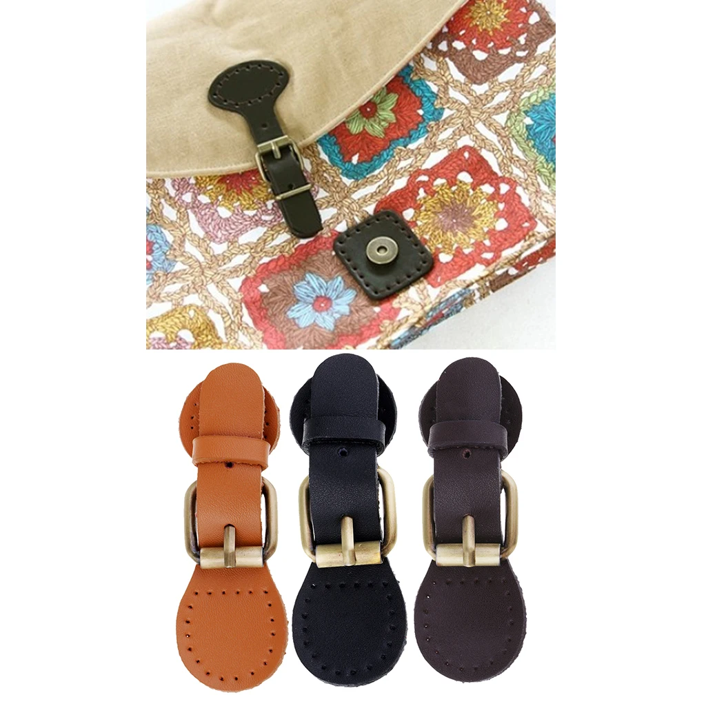 Retro Sew on Leather Magnetic Snap Buckles Closure DIY Bag Handbag Replacement 9.5x2cm