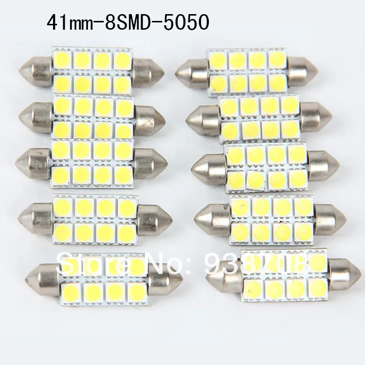 POSSBAY 50 штук 41 мм 5050 8SMD белый микро общего автомобиля гирлянда для салона купольный светодиодный лампы DC12V