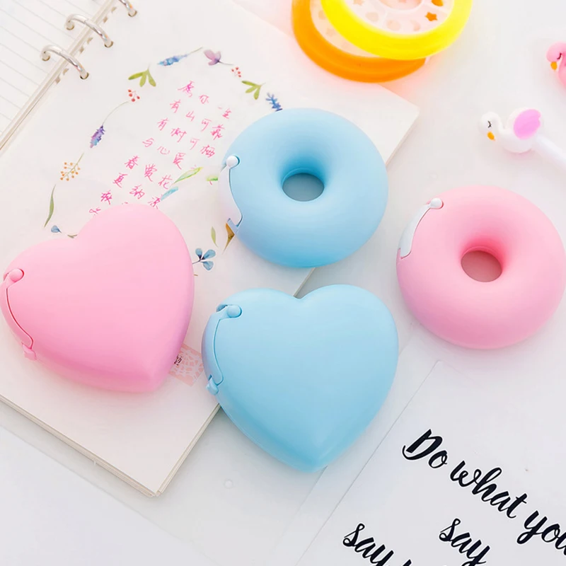 Kawaii Doughnut Васи резак для ленты симпатичная Маскировка для хранения ленты Органайзер резак канцелярские товары офисная лента машина школьные принадлежности