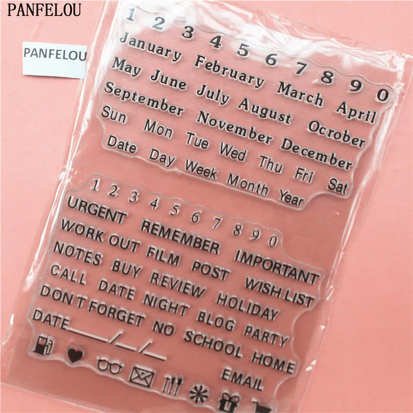 PANFELOU цифровое слово кружева прозрачный силиконовый штамп/печать DIY