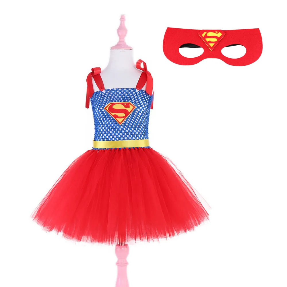 Moeble/платье-пачка супергероя для девочек на Хэллоуин; детская одежда для костюмированной вечеринки; Рождественская Пасхальная праздничная одежда с аксессуарами - Цвет: 1618